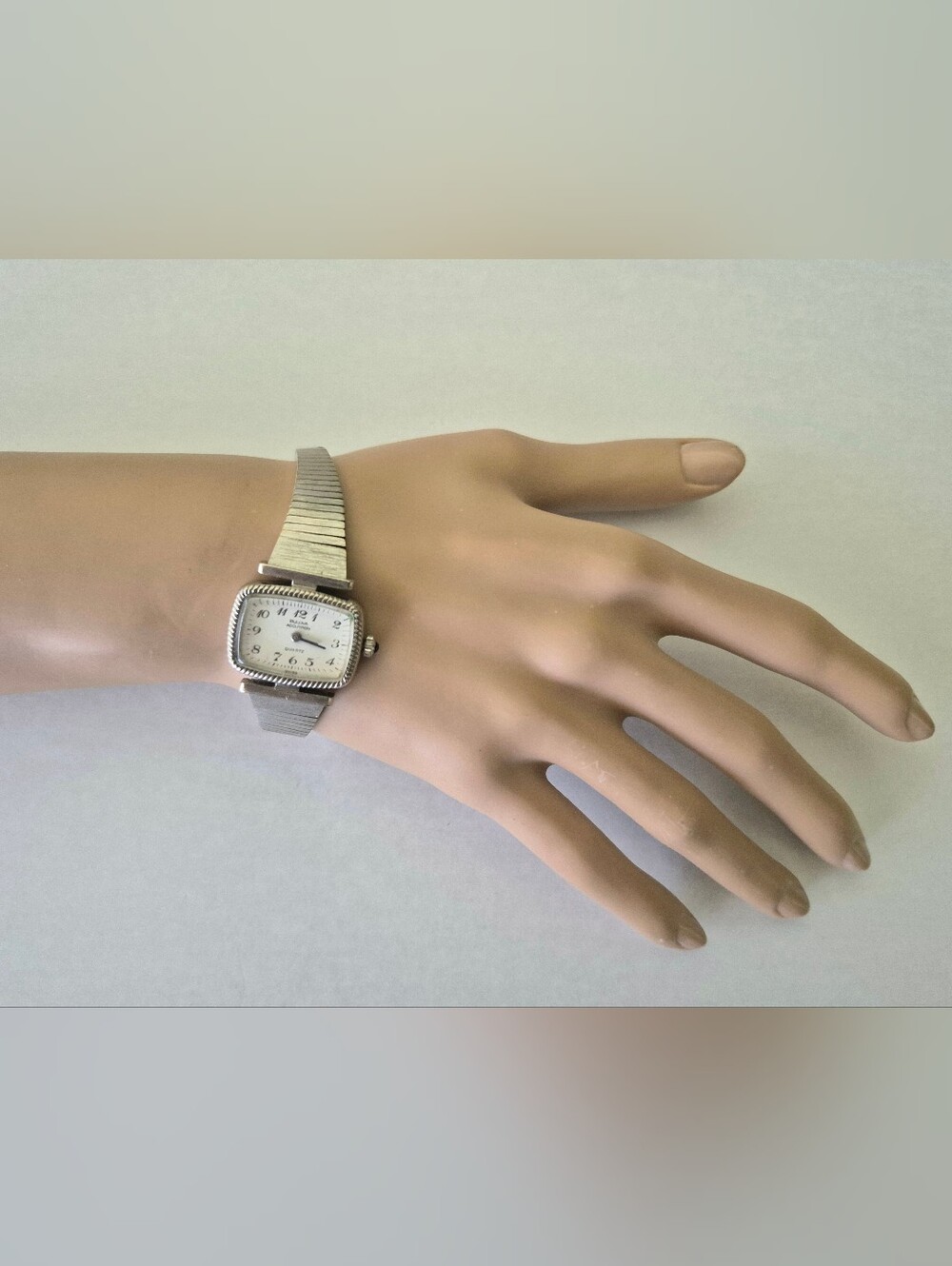 Bulova Silver White Dial Women's Stretch Bracelet Watch